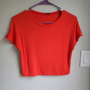 Zara trafaluc orange crop top Small